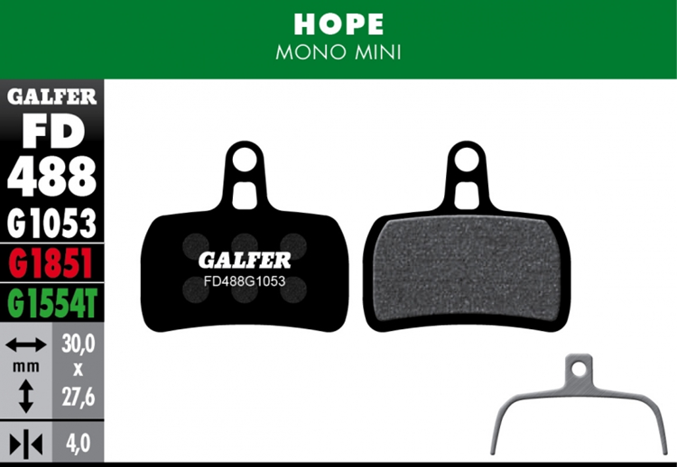 PASTILLAS FRENO BICICLETA GALFER STANDARD HOPE MONO MINI